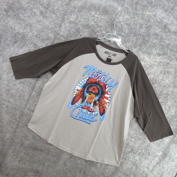 Motley Crue Mens T-Shirt Size XXL Tour '87 Raglan Tee Licensed Cotton Blend New - Picture 13 of 15